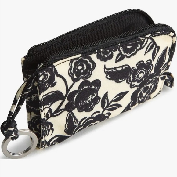 Vera Bradley Handbags - Vera Bradley Zip Card Pouch Bubbly Flowers Black NWT